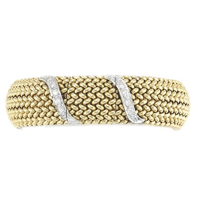 Lot 198 - Gold and Diamond Bracelet-Watch