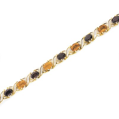 Lot 61 - Gold, Garnet and Citrine Bracelet