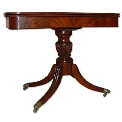 Lot 413 - Classical Mahogany Fold-Over Card Table Height...