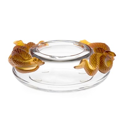 Lot 405 - Lalique Molded Glass Bowl Modern Of squat...