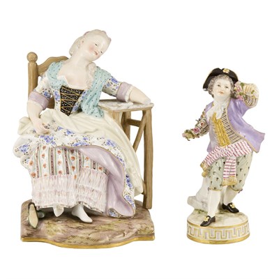 Lot 125 - Two Meissen Porcelain Figures Comprising an...