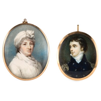 Lot 453 - Group of Five English Portrait Miniatures...