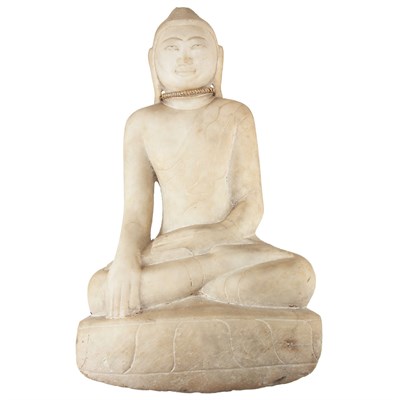 Lot 77 - Thai White Marble Buddha 19th/20th Century...