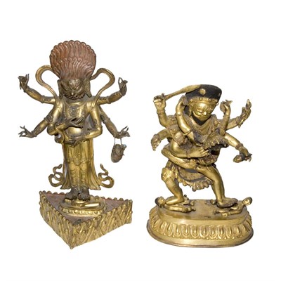 Lot 49 - Two Tibetan Gilt-Bronze Figures 18th/19th...