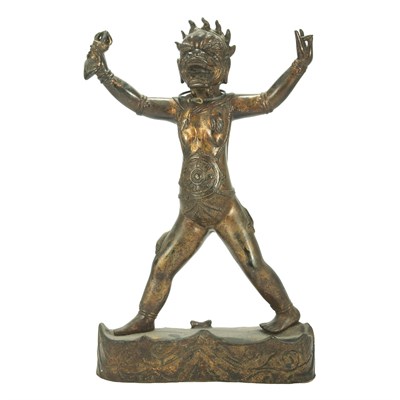 Lot 287 - Tibetan Lacquered Bronze Figure of a Demon...