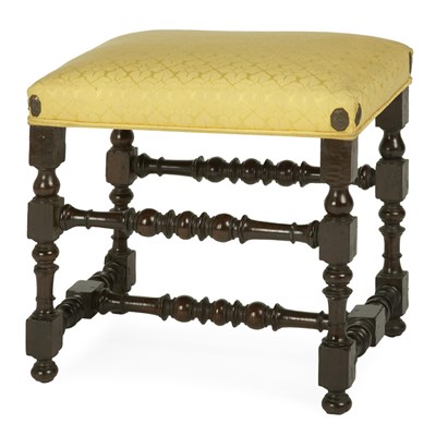 Lot 211 - William and Mary Style Walnut Stool 19th...