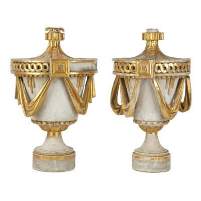 Lot 166 - Pair of Italian Neoclassical Painted Elements...