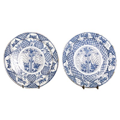 Lot 141 - Pair of Delft Blue and White Plates 18th/19th...