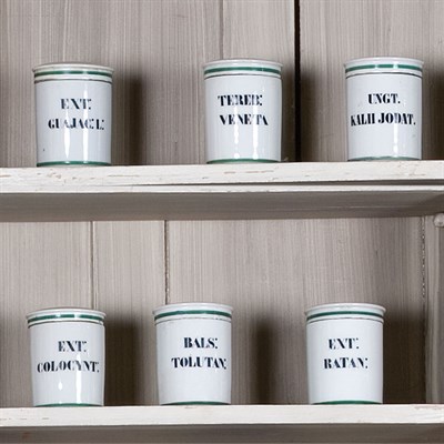 Lot 137 - Set of Six Continental Porcelain Apothecary...