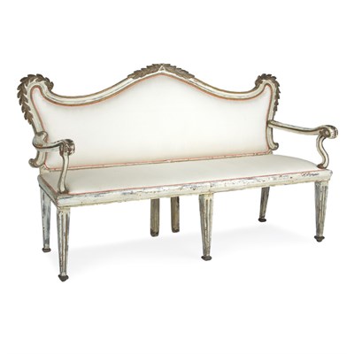 Lot 210 - Italian Neoclassical Painted and Parcel Gilt...