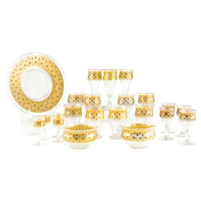 Lot 183 - Venetian Gilt and Enamel Decorated Glass Table...