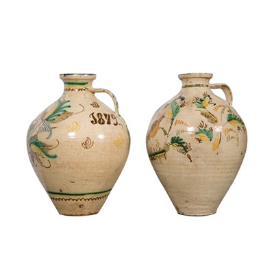 Lot 217 - Pair of Spanish Maiolica Jugs 19th Century...