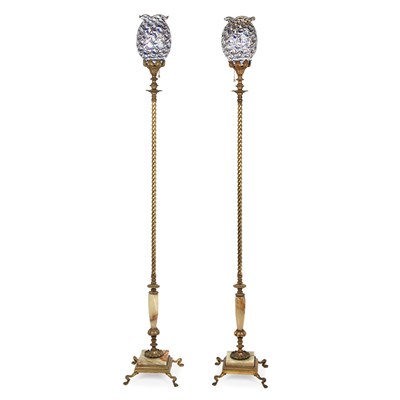 Lot 315 - Pair of Unsigned Durand Moorish Crackle Glass,...