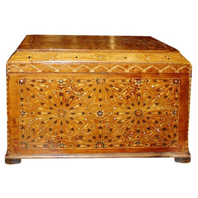 Lot 136 - Mother-of-Pearl and Parquetry Inlaid Trunk...