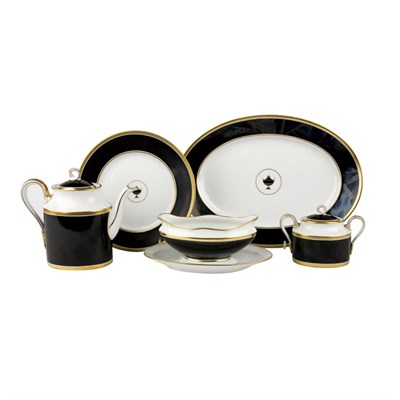 Lot 215 - Ginori Gilt and Black Decorated Porcelain...