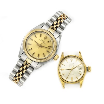 Lot 496 - Stainless Steel and Gold Wristwatch and Gold Watch, Rolex