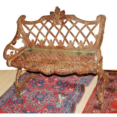 Lot 129 - Victorian Style Wrought Iron Garden Bench...