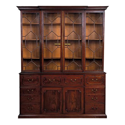 Lot 464 - George III Mahogany Bureau Bookcase Late 18th...