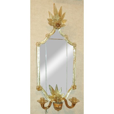 Lot 175 - Venetian Glass Girandole Mirror Height 32...