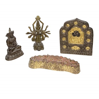 Lot 48 - Four Tibetan Bronze Articles 18th Century and...