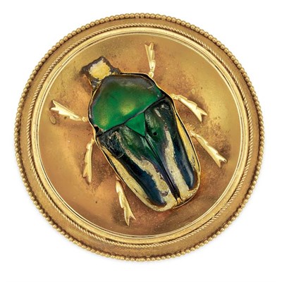 Lot 444 - Antique Gold and Beetle Bug Brooch