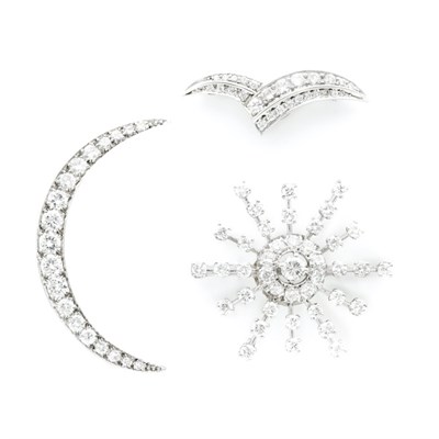 Lot 122 - Three  Diamond Brooches