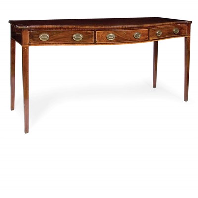 Lot 154 - George III Inlaid Mahogany Serpentine Front...