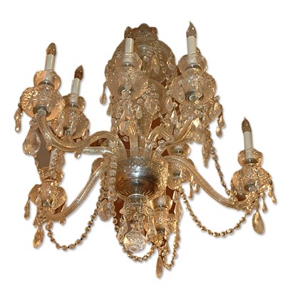 Lot 379 - George III Style Cut Glass Ten-Light...