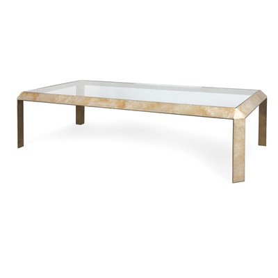 Lot 80 - 20th Century Design Low Table Onyx, bronze and...