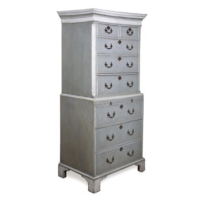 Lot 120 - George III Painted Chest on Chest Late 18th...