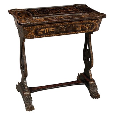 Lot 338 - Chinese Export Gilt Decorated and Black...