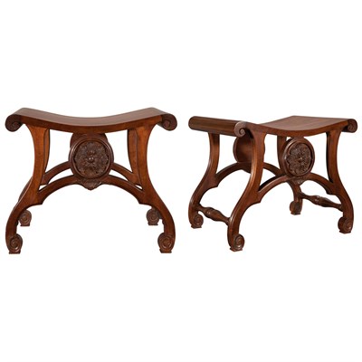 Lot 574 - Pair of George III Style Carved Mahogany Hall...