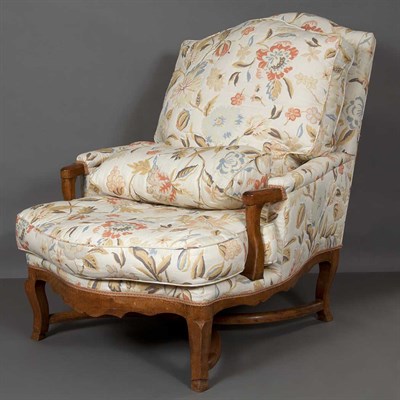 Lot 132 - Provincial Louis XV Style Walnut Bergere