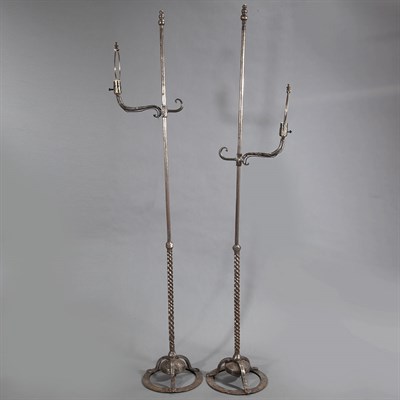Lot 366 - Pair of Baroque Style Iron Floor Lamps Height...