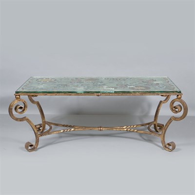 Lot 557 - French Eglomise and Gilt-Iron Low Table Height...