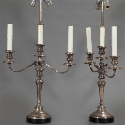 Lot 478 - Pair of George III Style Silver Plated...