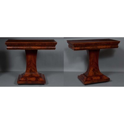 Lot 555 - Pair of Continental Mahogany Consoles 19th...