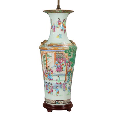 Lot 197 - Chinese Export Rose Medallion Porcelain Vase...
