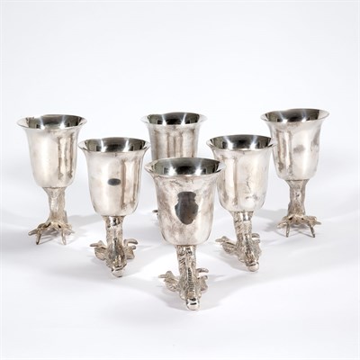 Lot 479 - Set of Silver Plated Stag Head Form Stirrup...