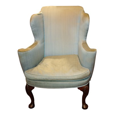 Lot 468 - Queen Anne Style Walnut Wing Chair