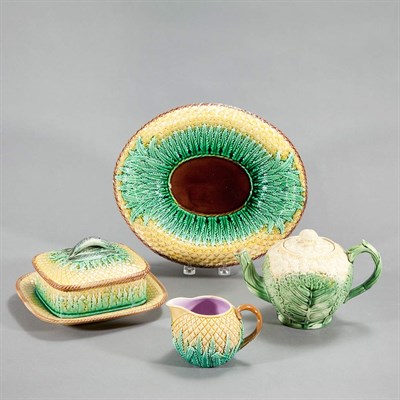 Lot 363 - Group of Eight Majolica Table Articles