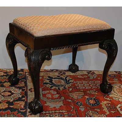 Lot 282A - Chippendale Style Mahogany Stool With a slip...