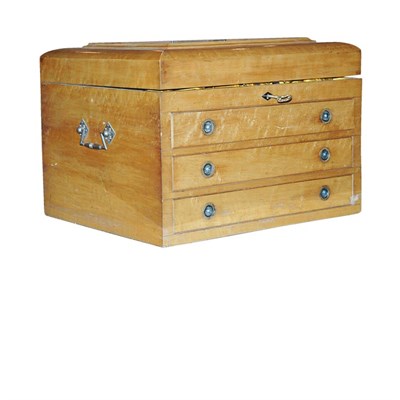 Lot 168 - Bird's-Eye Maple Silver Chest Height 14 inches,...