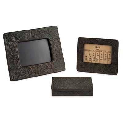 Lot 322 - Group of Tiffany Studios Bronze Desk Articles...