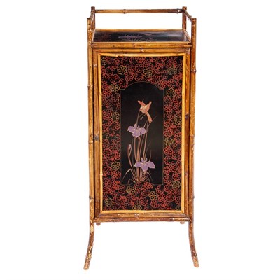 Lot 116 - Bamboo and Lacquer Diminutive Side Cabinet The...