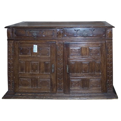 Lot 273 - Continental Baroque Style Oak Cupboard The...