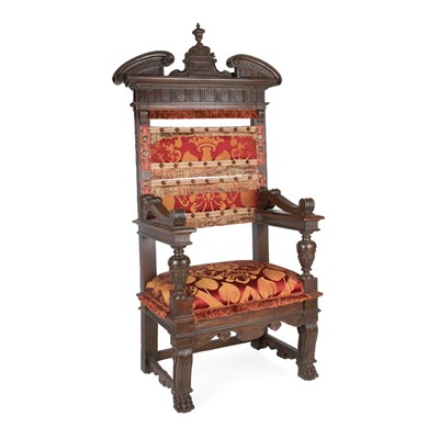 Lot 259 - Italian Renaissance Walnut Throne Chair The...
