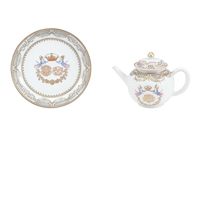 Lot 313 - Chinese Export Armorial Porcelain Marriage...