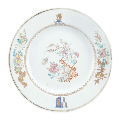 Lot 290 - Chinese Export Armorial Porcelain Plate Circa...