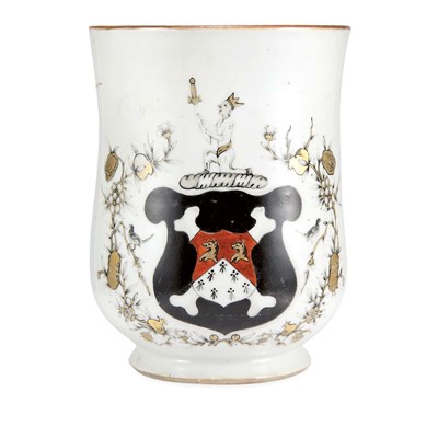 Lot 296 - Chinese Export Armorial Porcelain Mug Circa...
